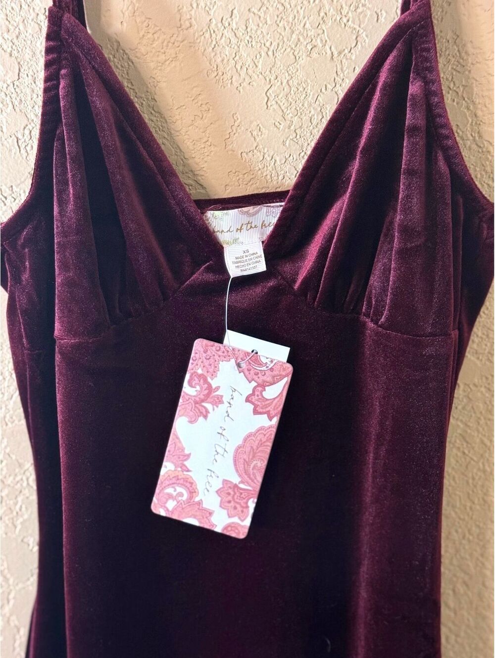 Band of the Free- XS Maroon Velvet Dress